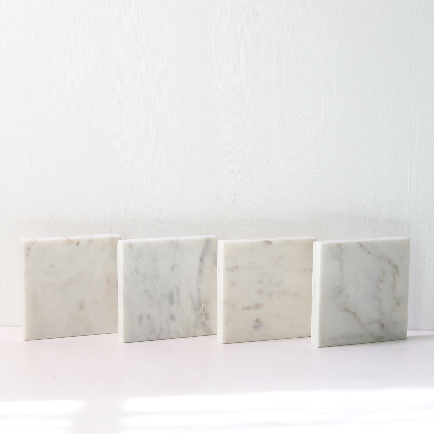 Square Coasters in Marble, Set of 4